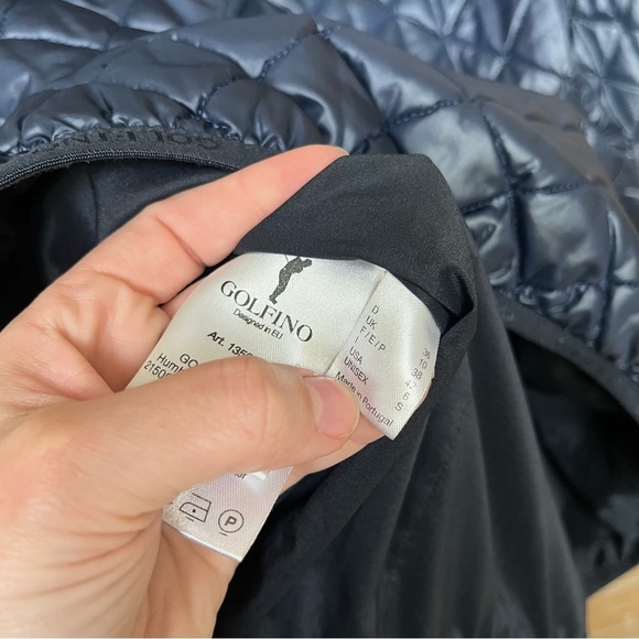 Golfino Quilted Puffer Jacket Full Zip Navy Golf Course Outdoor Pockets Womens 6 - Picture 5 of 7